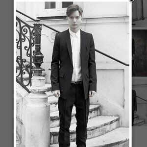 By Tomoaki Okaniwa  - The Viridi-anne Black Linen Men's Jacket, Japanese Size 3